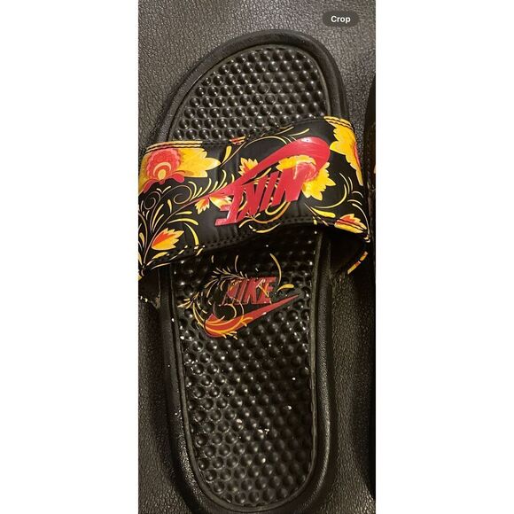Nike Women WMNS BENASSI FLORAL SLIDES slip on Slippers shoes sz 6 - Picture 5 of 6
